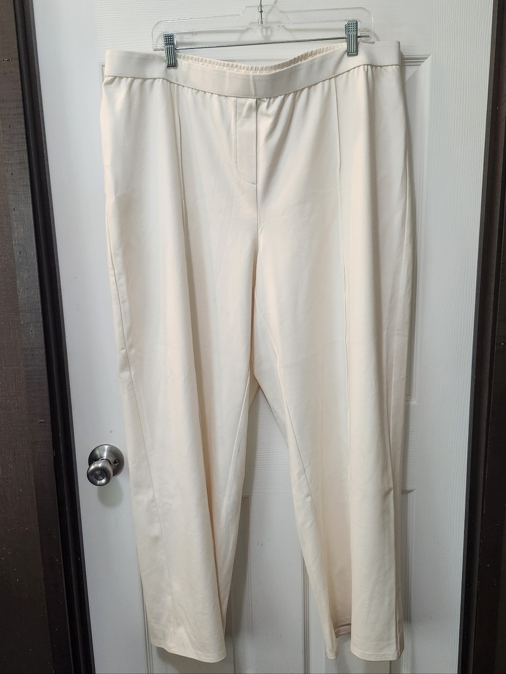 NWT J Jill Cream Elastic Pull On Wide Leg Plus Size Slacks. Sz 3X - Picture 2 of 9